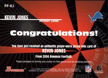 2004 Bowman - Fabric of the Future #FF-KJ Kevin Jones Back