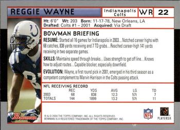 2004 Bowman - First Edition #22 Reggie Wayne Back