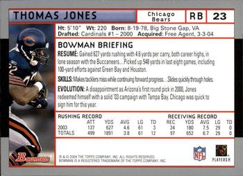 2004 Bowman - First Edition #23 Thomas Jones Back