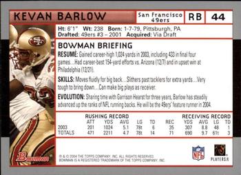 2004 Bowman - First Edition #44 Kevan Barlow Back