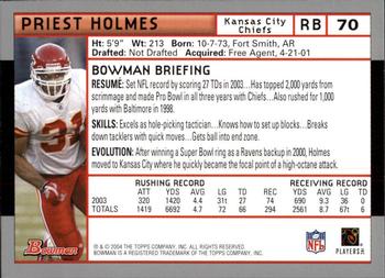 2004 Bowman - First Edition #70 Priest Holmes Back