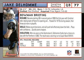 2004 Bowman - First Edition #77 Jake Delhomme Back