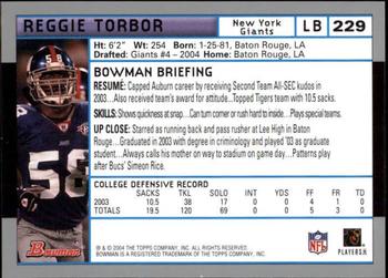 2004 Bowman - First Edition #229 Reggie Torbor Back