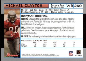 2004 Bowman - First Edition #250 Michael Clayton Back