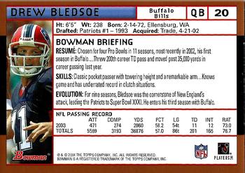 2004 Bowman - Gold #20 Drew Bledsoe Back