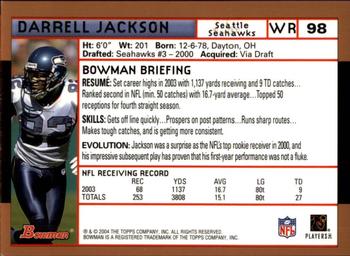 2004 Bowman - Gold #98 Darrell Jackson Back