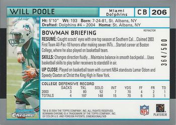 2004 Bowman Chrome - Refractors #206 Will Poole Back