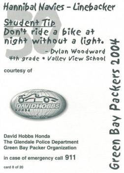 2004 Green Bay Packers Police - David Hobbs Honda/Glendale Police Department #8 Hannibal Navies Back