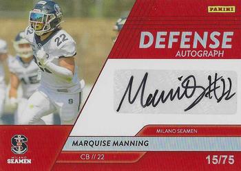 2023 Panini European League of Football - Autographs Red #AU-37 Marquise Manning Front