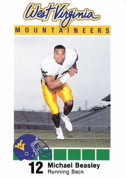 1990 West Virginia Mountaineers Program Cards #NNO Michael Beasley Front
