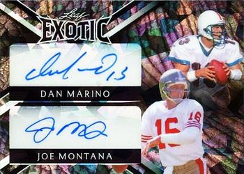 2023 Leaf Exotic - Dual Autographs Crystal Elephant #DA-3 Dan Marino / Joe Montana Front