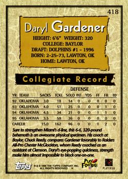 1996 Topps #418 Daryl Gardener Back