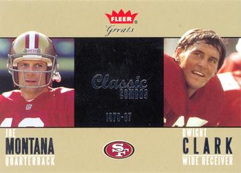2004 Fleer Greats of the Game - Classic Combos #5 CC Joe Montana / Dwight Clark Front