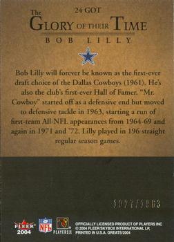2004 Fleer Greats of the Game - Glory of Their Time #24 GOT Bob Lilly Back