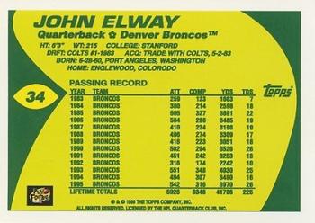 1996 Topps - 40th Anniversary Commemorative #34 John Elway Back