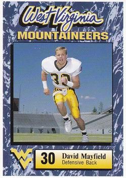 1993 West Virginia Mountaineers Program Cards #28 David Mayfield Front