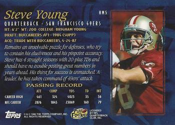 1996 Topps - Hobby Masters #HM5 Steve Young Back