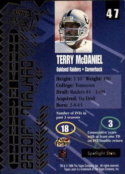 1996 Topps Laser #47 Terry McDaniel Back