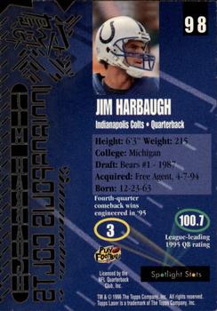 1996 Topps Laser #98 Jim Harbaugh Back
