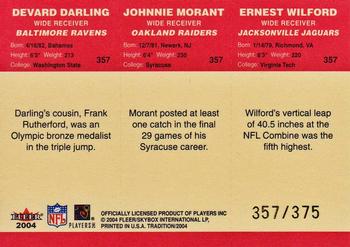 2004 Fleer Tradition - Draft Day #357 Devard Darling / Johnnie Morant / Ernest Wilford Back