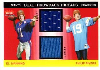 2004 Fleer Tradition - Rookie Throwback Threads Dual Jerseys #TTD-EM/PR Eli Manning / Philip Rivers Front