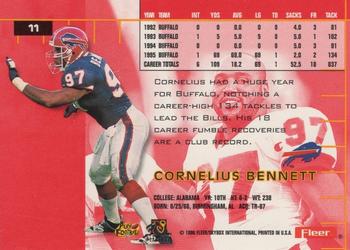 1996 Ultra #11 Cornelius Bennett Back
