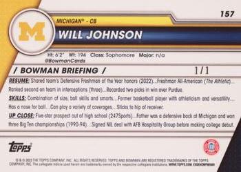 2023 Bowman University Chrome - SuperFractor #157 Will Johnson Back