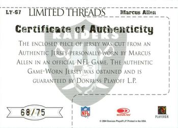 2004 Leaf Limited - Threads #LT--67 Marcus Allen Back