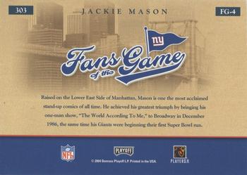 2004 Leaf Rookies & Stars - Fans of the Game #FG-4 Jackie Mason Back
