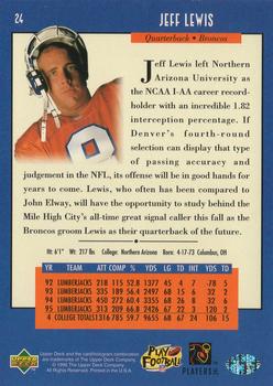1996 Upper Deck #24 Jeff Lewis Back