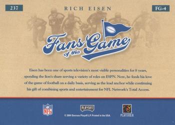 2004 Playoff Absolute Memorabilia - Fans of the Game Gold #FG-4 Rich Eisen Back