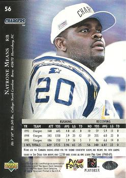 1996 Upper Deck Silver Collection #56 Natrone Means Back