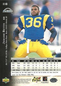 1996 Upper Deck Silver Collection #118 Jerome Bettis Back