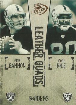 2004 Playoff Hogg Heaven - Leather Quads #LQ-14 Rich Gannon / Jerry Rice / Tim Brown / Charles Woodson Front