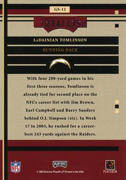 2004 Playoff Honors - Game Day #GS-12 LaDainian Tomlinson Back
