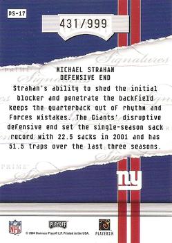 2004 Playoff Honors - Prime Signature Previews #PS-17 Michael Strahan Back