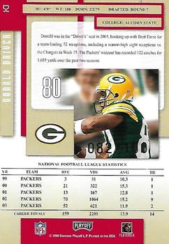 2004 Playoff Prestige - Xtra Points Red #52 Donald Driver Back