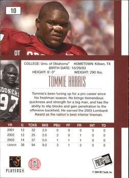2004 Press Pass SE - First Down Gold #10 Tommie Harris Back