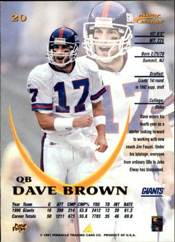 1997 Action Packed #20 Dave Brown Back