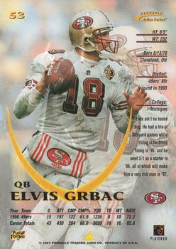 1997 Action Packed #53 Elvis Grbac Back