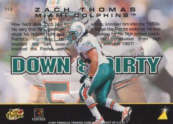 1997 Action Packed #119 Zach Thomas Back