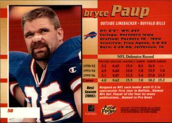 1997 Bowman's Best #58 Bryce Paup Back