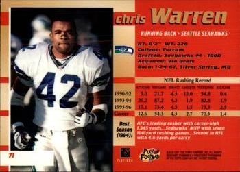 1997 Bowman's Best #71 Chris Warren Back