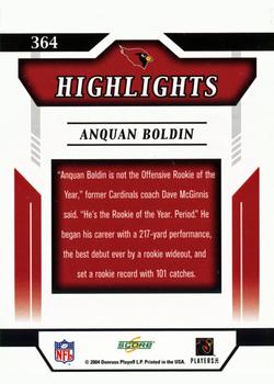 2004 Score - Glossy #364 Anquan Boldin Back