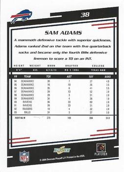 2004 Score - Inscriptions #38 Sam Adams Back