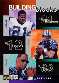 1997 Collector's Choice #376 Tshimanga Biakabutuka / Kerry Collins / Rae Carruth / Sam Mills / Anthony Johnson Front