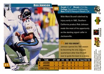 1997 Collector's Choice #482 Rob Johnson Back