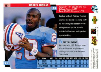1997 Collector's Choice #493 Rodney Thomas Back