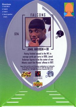 1997 Collector's Choice - Mini-Standee #ST14 Jamal Anderson Back