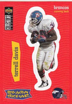 1997 Collector's Choice - Play Action Stick-Ums #S18 Terrell Davis Front